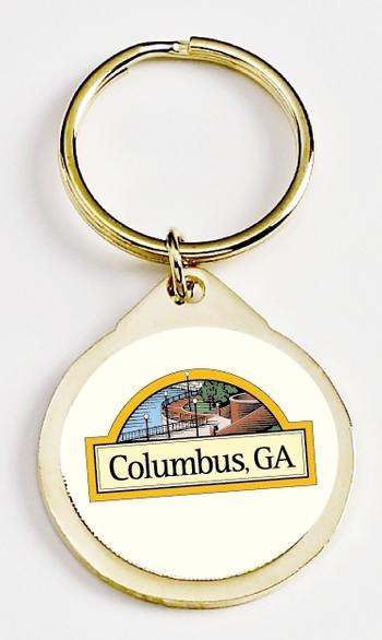 Goldtone Round Digital Key Tag