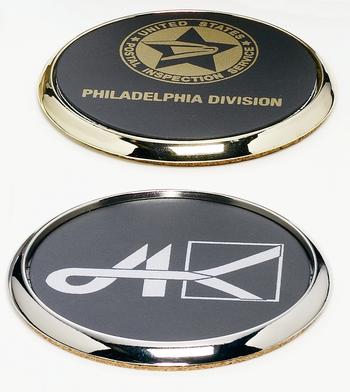 Polished Coasters with Leather Inserts