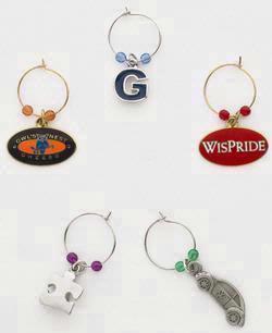 Economical Die Struck Iron Wine Charm with Soft Enamel Colorfill - Up to 3/4