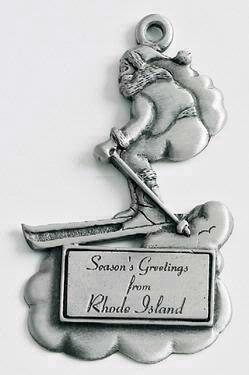 Skiing Santa MasterCast Design Cast Ornament