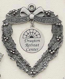 Heart Wreath with Silk Screen Dangle MasterCast Design Cast Ornament