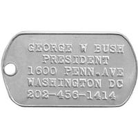 Personalized Embossed Military Style Stainless Steel Rolled Edge Dog Tag