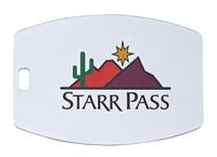 Rounded Rectangle White Plastic Bag Tag