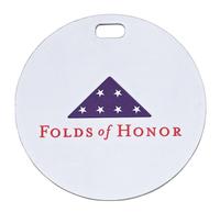 Round White Plastic Bag Tag