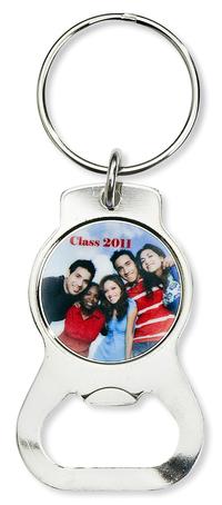 Round Digital Emblem Bottle Opener Key Tag